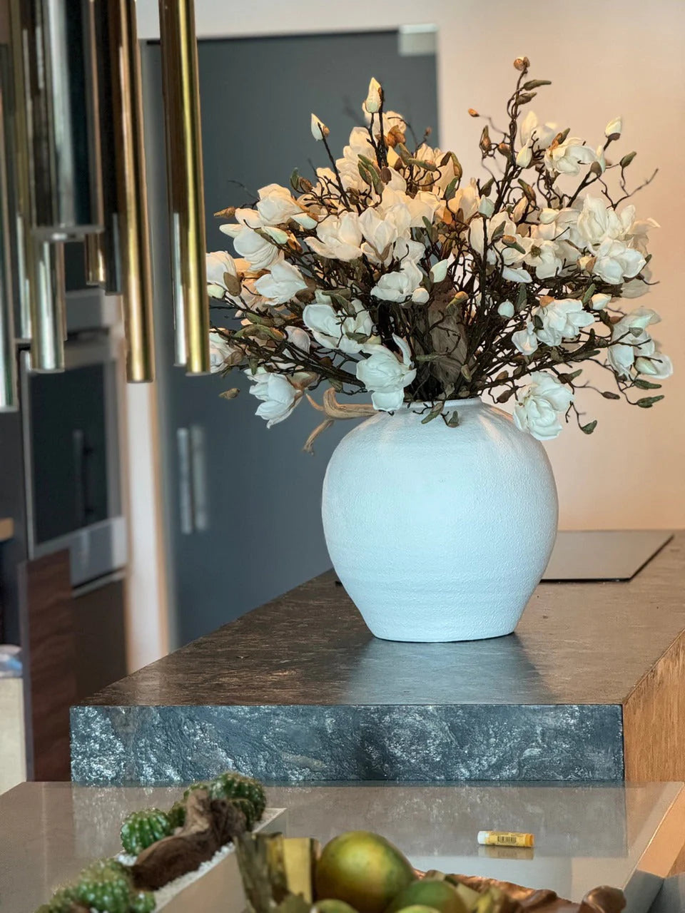 Konos Vase with White Magnolias