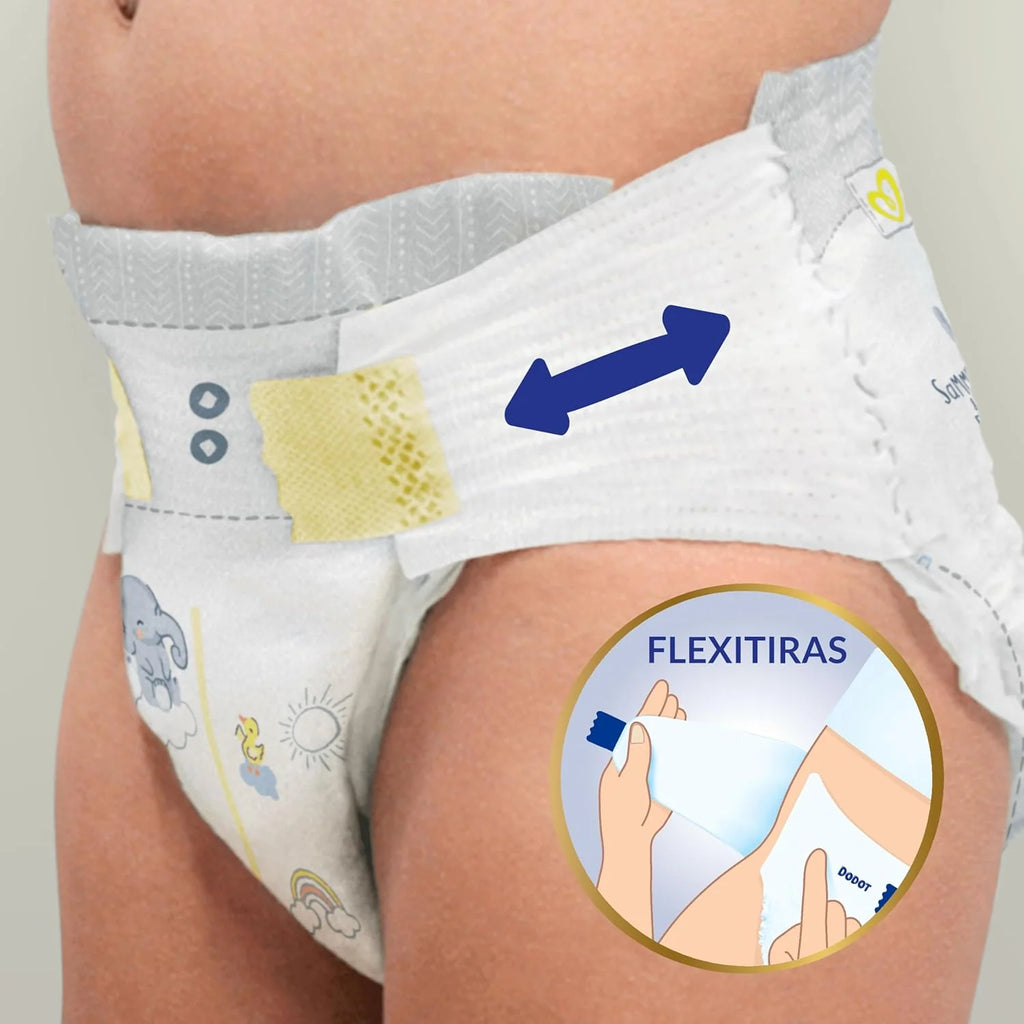 Dodot Pañales Bebé Sensitive, Talla 4 (9-14 kg), 192 Pañales + 4 Pants de Regalo, Hasta 12 h De Protección Antifugas y Cuidado de la Piel, Pack Mensual